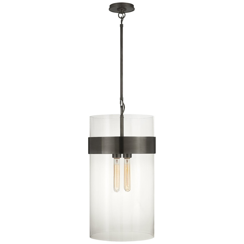 Four Light Pendant from the Presidio Collection in Bronze Finish by Visual Comfort Signature