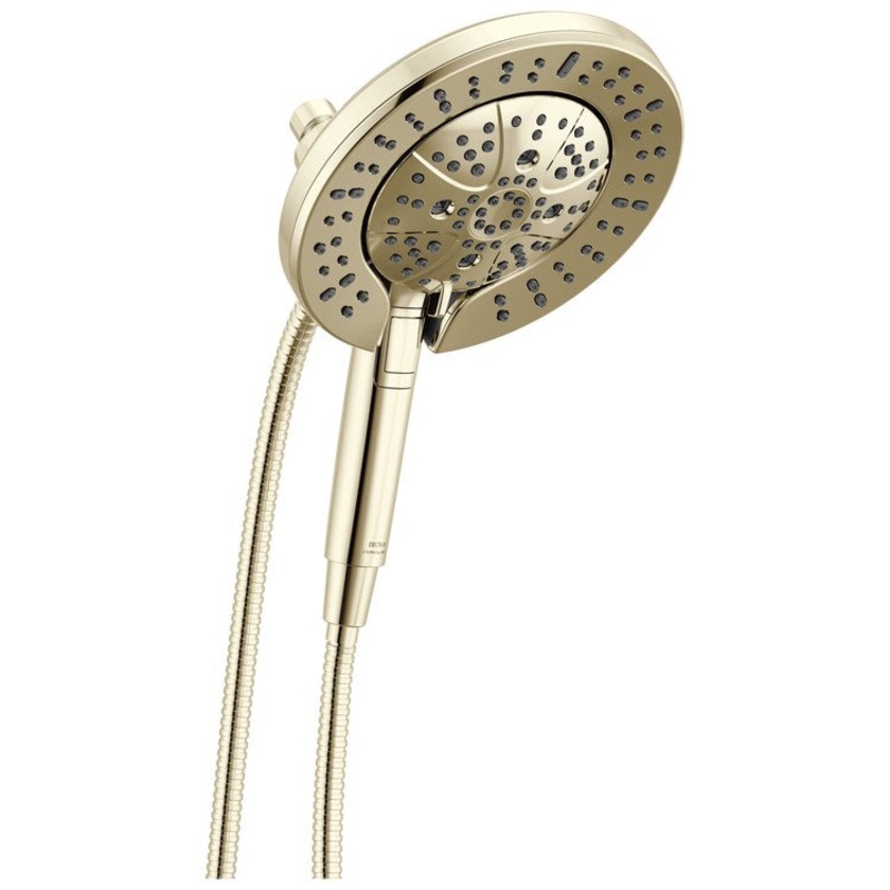 Handshower Combination Universal Showering Components In2ition 2-In-1 7 Functions Lumicoat Polished Nickel WaterSense MagnaTite Docking 7-7/8 Inch Stretchable Metal Hose 60-82 Inch 1.75 Gallons per Minute