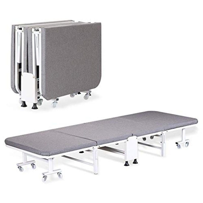 HYY-YY Quattro Letto Pieghevole Letto Pieghevole – Letto Singolo Divano Letto Pranzo in Ufficio Pausa Portatile pisolino accompagnamento Letto Letto Semplice Materasso in Schiuma camoscio