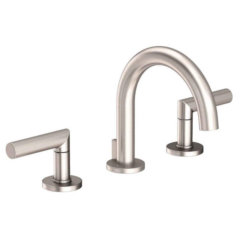 Lavatory Faucet Pavani Widespread 8 to 20 Inch Spread 2 Lever ADA Satin Nickel PVD 1.2 Gallons per Minute Brass Spout Height 3-1/8 Inch