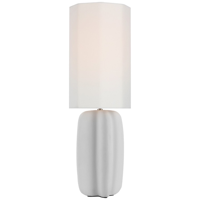 LED Table Lamp from the Alessio Collection in Plaster White Finish by Visual Comfort Signature
