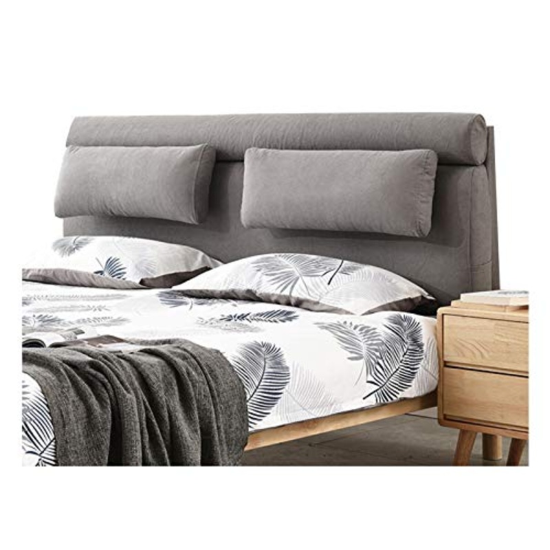 LIANGJUN Cuscini Testiera Letto Pad Lombare Capezzale Cuscino, Dermocompatibile Cuscino da Lettura per Extra Grande Letto Matrimoniale, Fodera Lavabile, 5 Colori (Color : Gray, Size : 160x60x10cm)