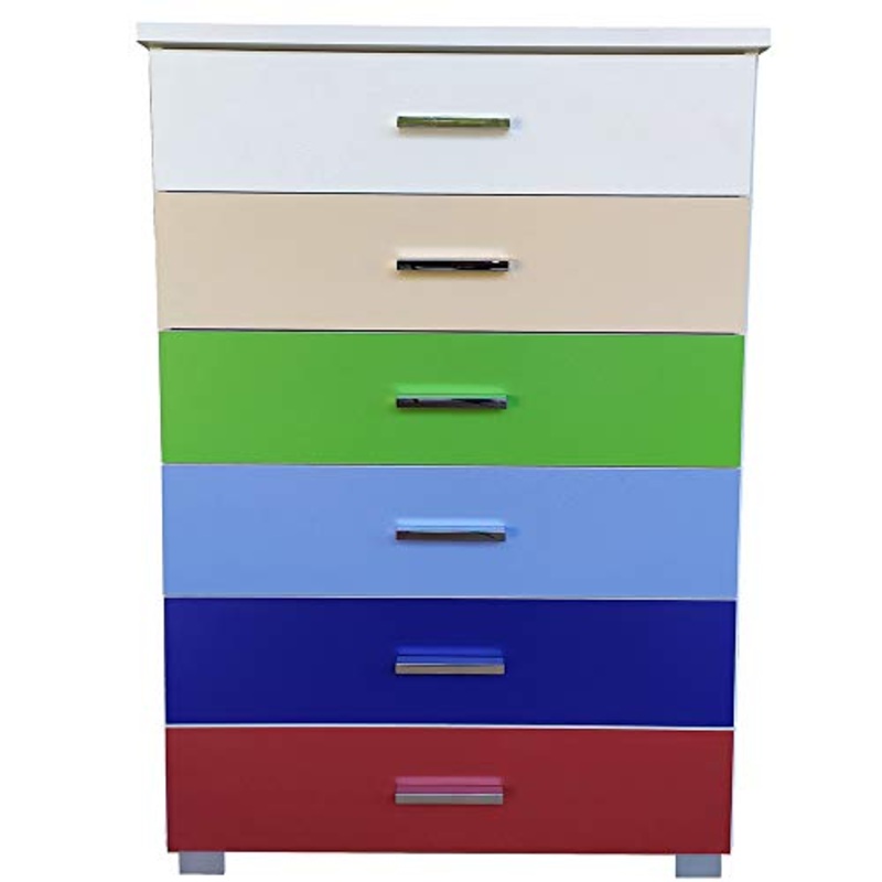 LIBEROSHOPPING.eu – LA TUA CASA IN UN CLIK Cassettiera settimino con 6 cassetti per Camera da Letto Soggiorno Ufficio (Multicolor)