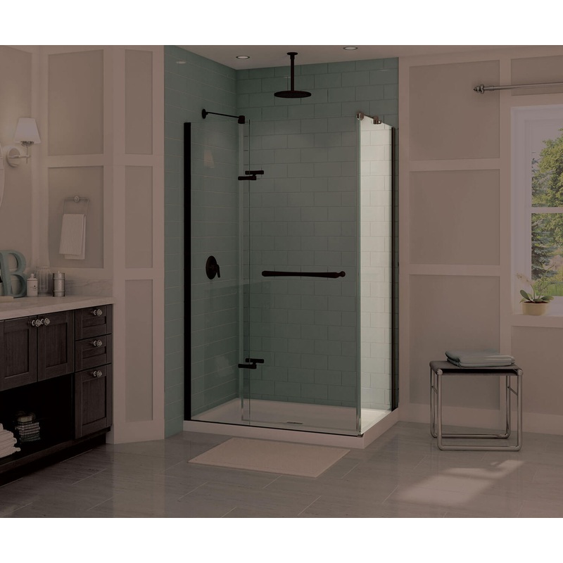 MAAX 136674-900-173-000 Reveal 71 Return Panel for 34 in. Base with Clear glass in Dark Bronze