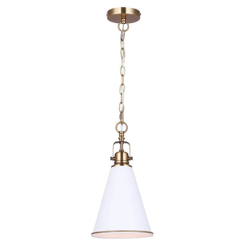 Ollie 1-Light Pendant Matte White and Gold