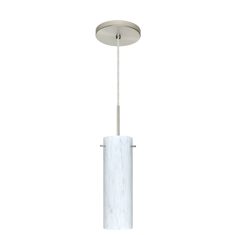 One Light Pendant from the Copa Collection in Satin Nickel Finish by Besa