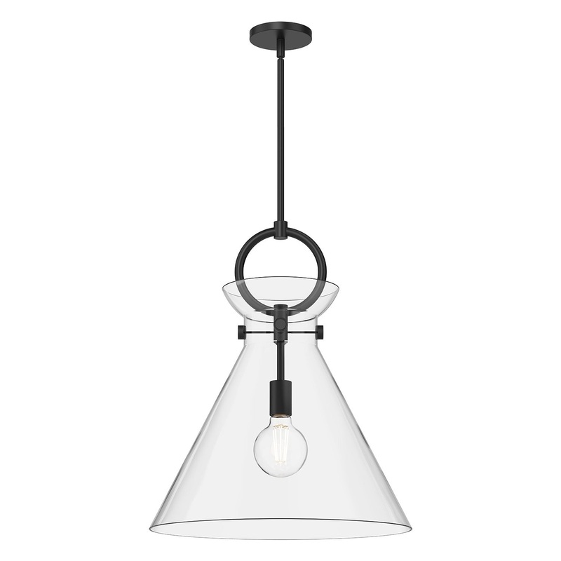 One Light Pendant from the Emerson Collection in Matte Black Finish by Alora