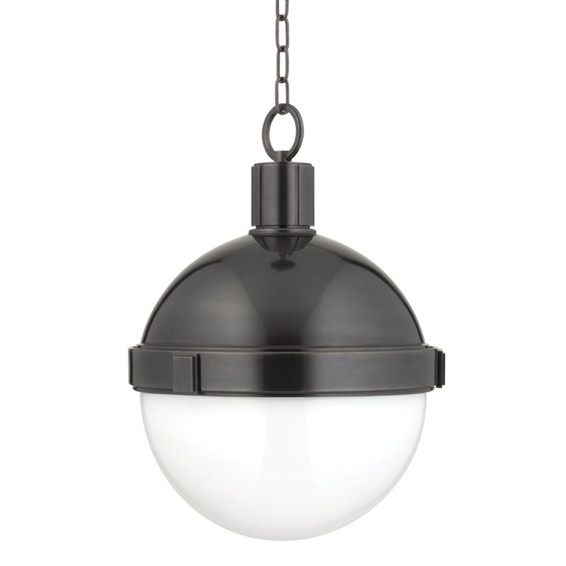One Light Pendant from the Lambert Collection in Old Bronze Finish by Hudson Valley