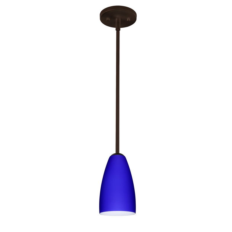 One Light Pendant from the Riva Collection in Bronze Finish by Besa