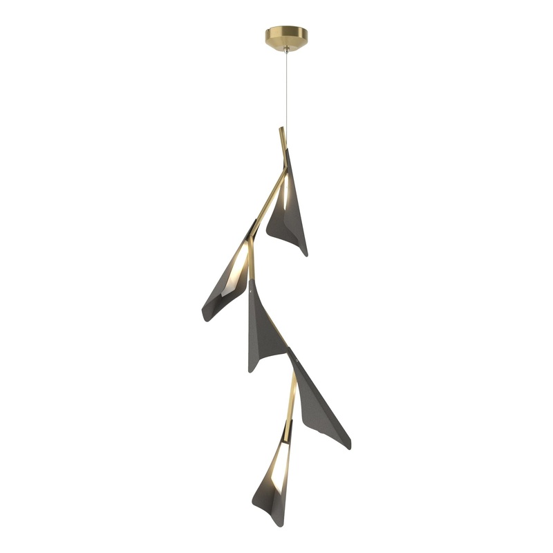 Plume 5-Light LED Pendant Modern Brass Natural Iron