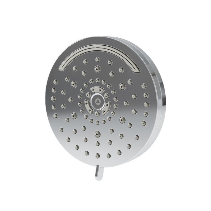 Showerhead HydroMersion 7 Functions Round Polished Chrome 6 Inch 1.5 Gallons per Minute 85 Rubber Nozzles