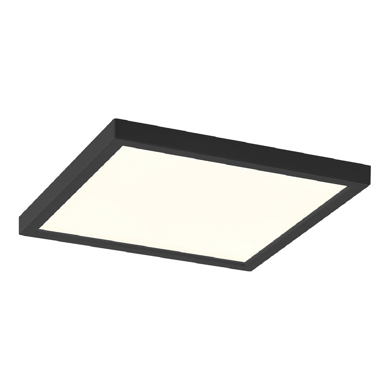 Troy 12″ Square 5CCT Flush Mount Black