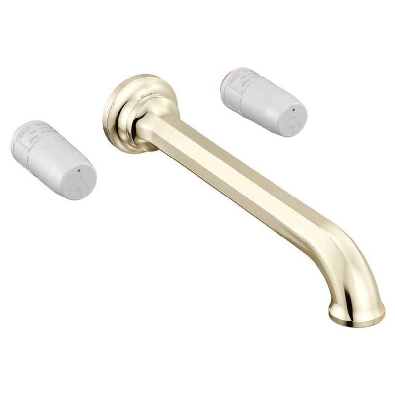 Tub Filler Trim Beauclere Two Handle Wall Mount Less Handles Brilliance Polished Nickel ADA 8 Inch Spread 9.3 Gallons per Minute