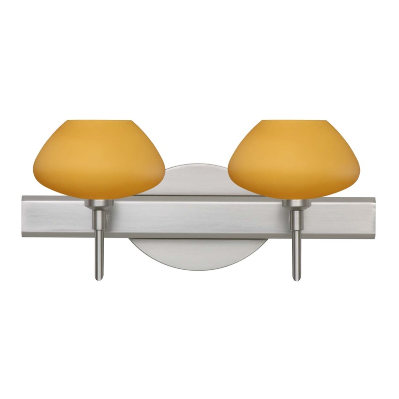 Two Light Wall Sconce from the Peri Collection in Satin Nickel Finish by Besa