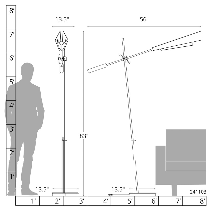 Vertex Floor Lamp Ink Natural Iron