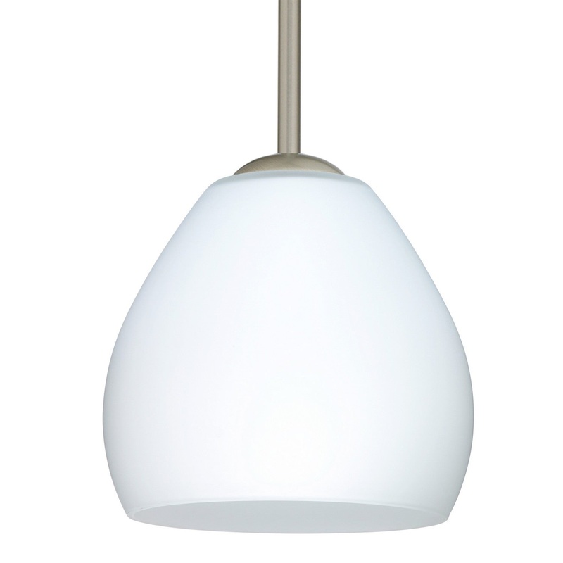 Besa 1TT-412207-SN Besa Bolla Stem Pendant One Light Pendant Satin Nickel
