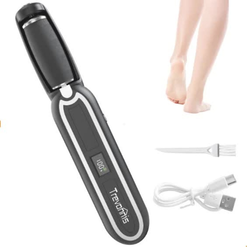 Black Rechargeable Electric Callus Remover – 3 Speeds, LCD, for Smooth Feet