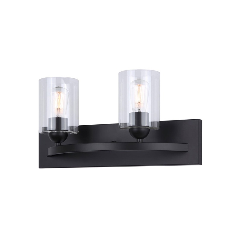 Canarm IVL370A02BK-CL Hampton Two Light Vanity Matte Black