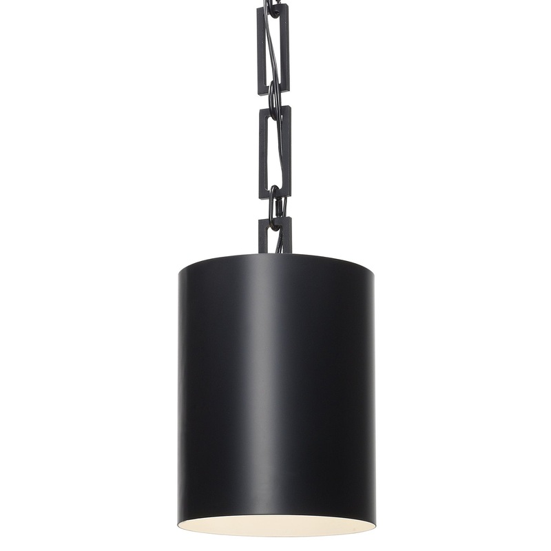 Crystorama 8680-MK-WH Alston One Light Mini Chandelier Matte Black / White