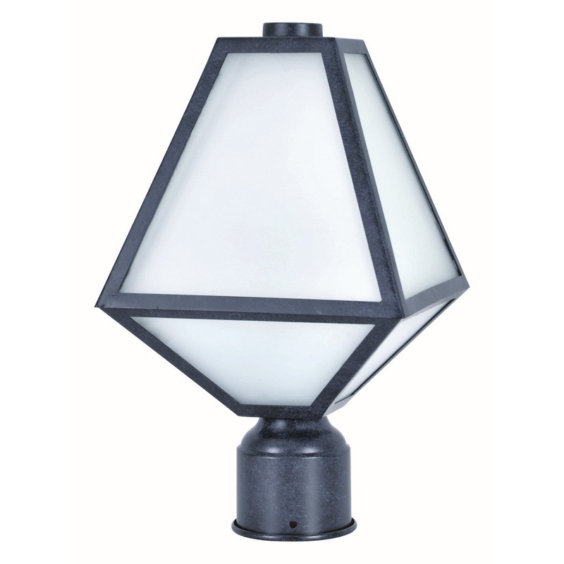 Crystorama GLA-9707-OP-BC Glacier One Light Outdoor Post Mount Black Charcoal