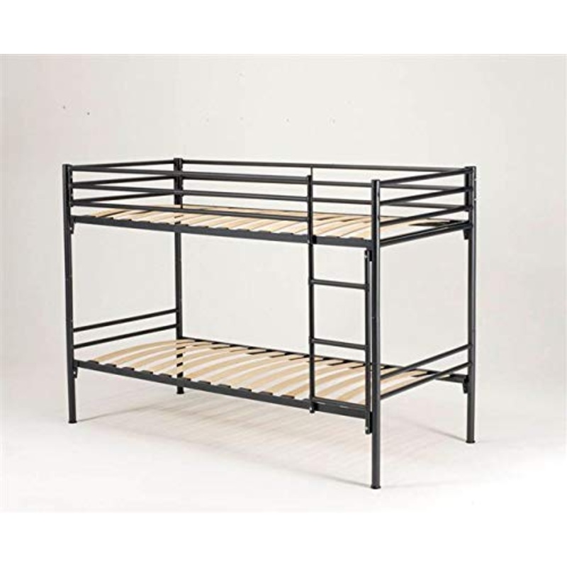 EVERGREENWEB Letto a Castello 2 piazze alto 150 cm, Reti Singole 90×190 a Doghe in Legno Resistente, Struttura Ferro RINFORZATA Componibile, ideale con tutti Materassi e Cuscini