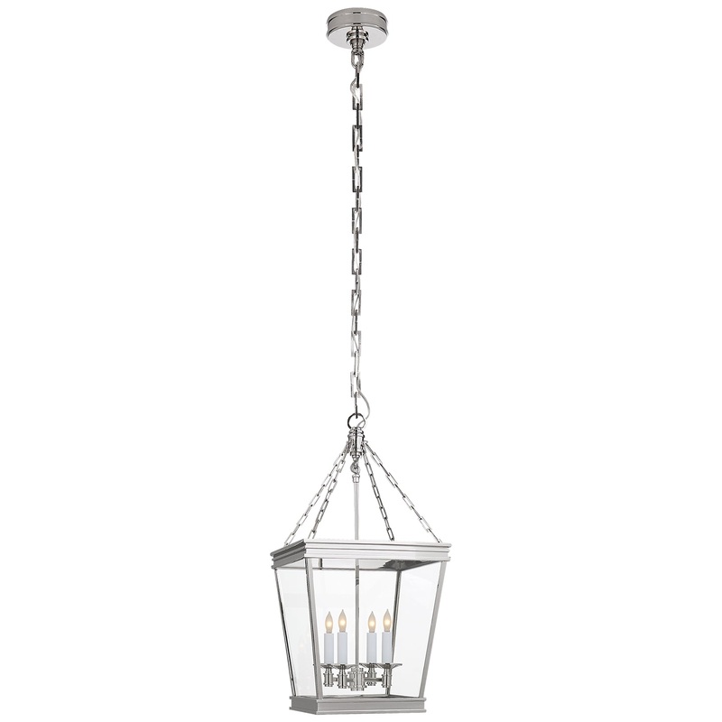 Four Light Lantern from the Launceton Collection in Polished Nickel Finish by Visual Comfort Signature