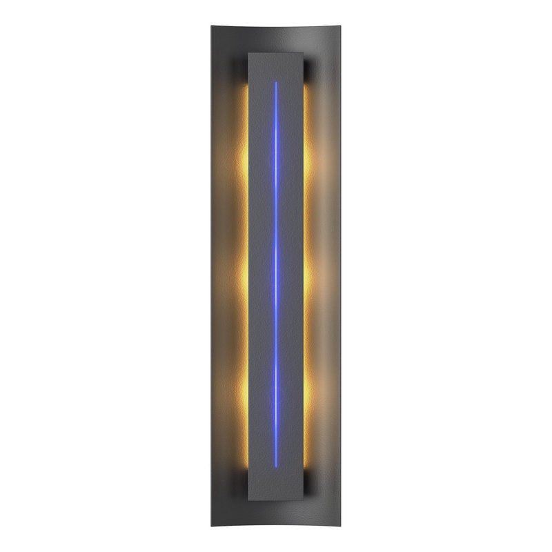 Gallery Sconce Black Blue Glass (EE)