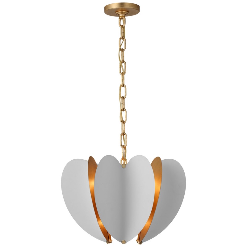 LED Chandelier from the Danes Collection in Matte White And Gild Finish by Visual Comfort Signature