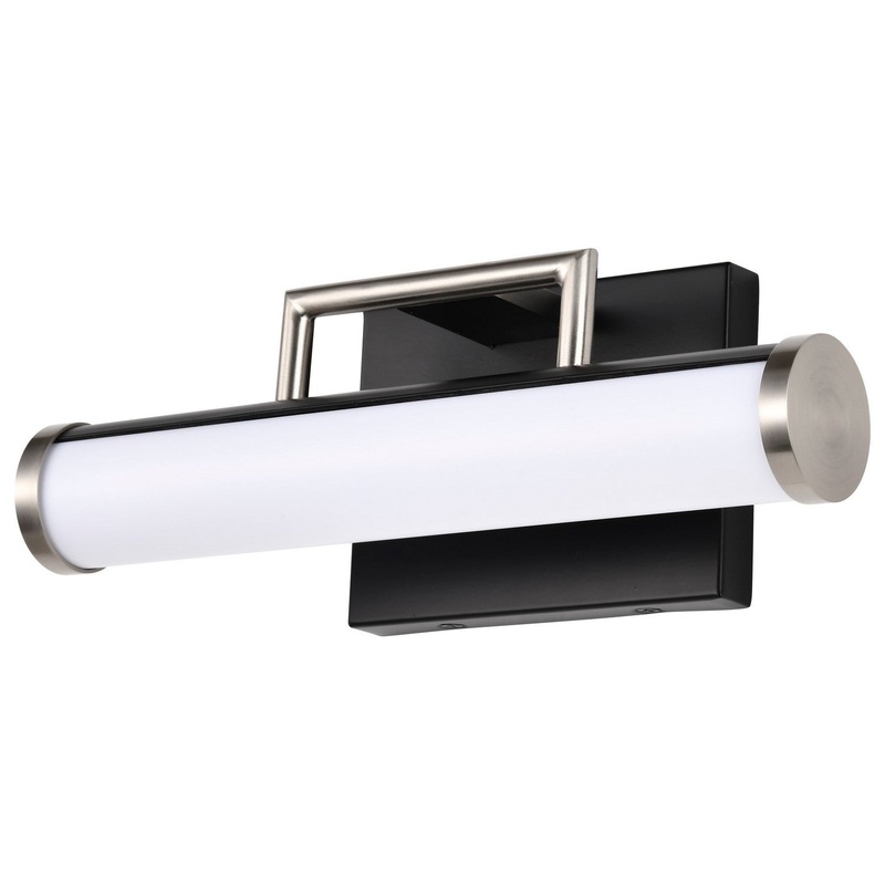 LED Vanity from the Solano Collection in Black / Brushed Nickel Finish by Nuvo Lighting