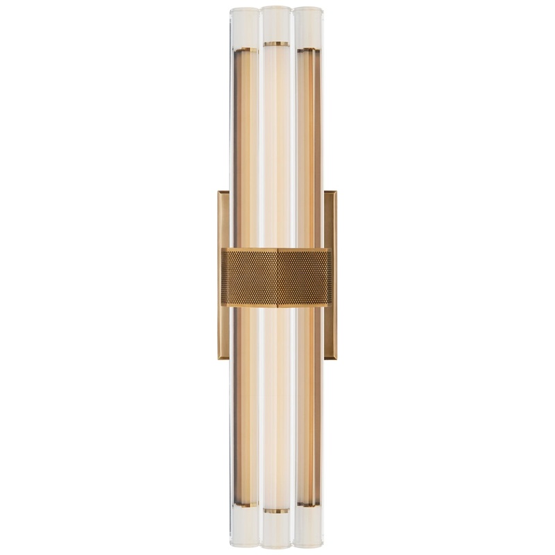 LED Wall Sconce from the Fascio Collection in Hand-Rubbed Antique Brass Finish by Visual Comfort Signature