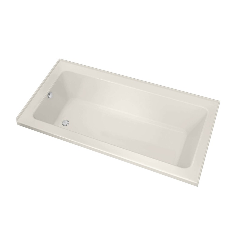 MAAX 106204-L-000-007 Pose 6632 IF Acrylic Alcove Left-Hand Drain Bathtub in Biscuit