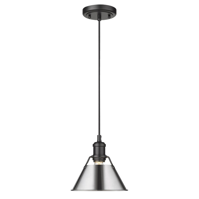 One Light Mini Pendant from the Orwell Collection in Matte Black Finish by Golden