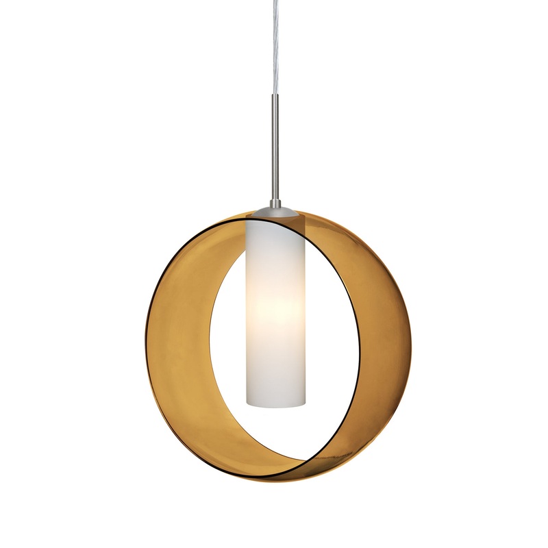 One Light Pendant from the Plato Collection in Satin Nickel Finish by Besa