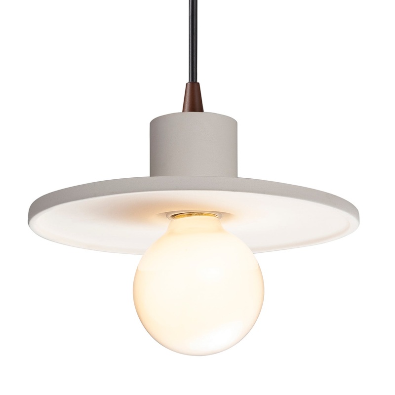 One Light Pendant from the Radiance Collection Collection in Bisque Finish by Justice Designs