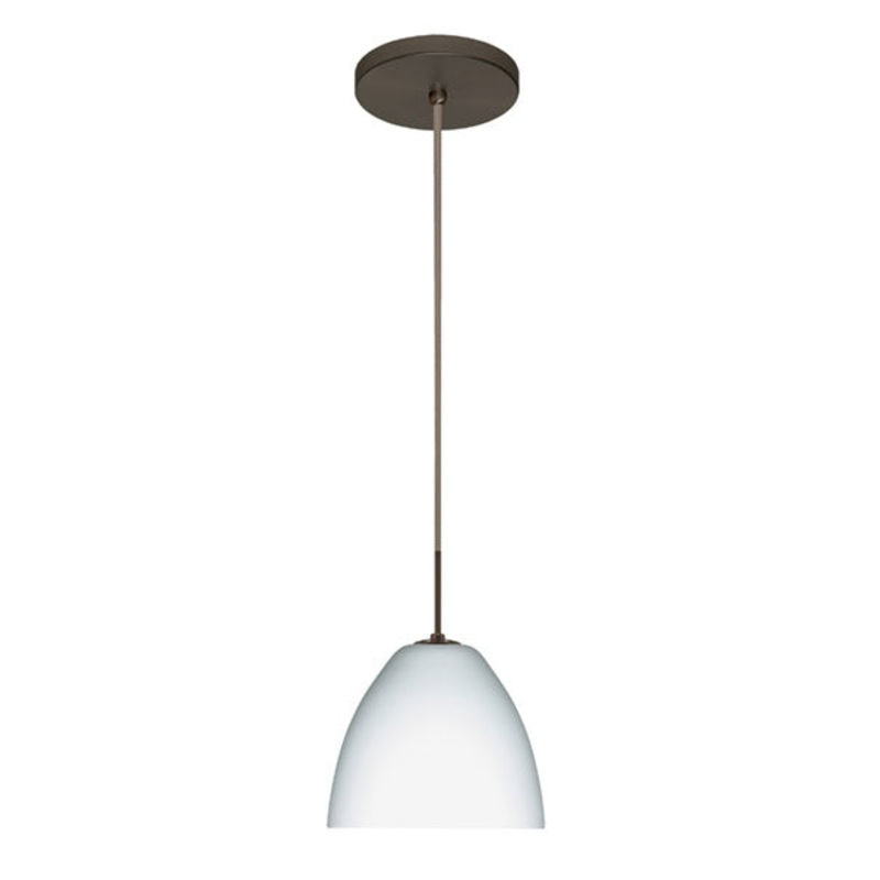 One Light Pendant from the Sasha Collection in Bronze Finish by Besa