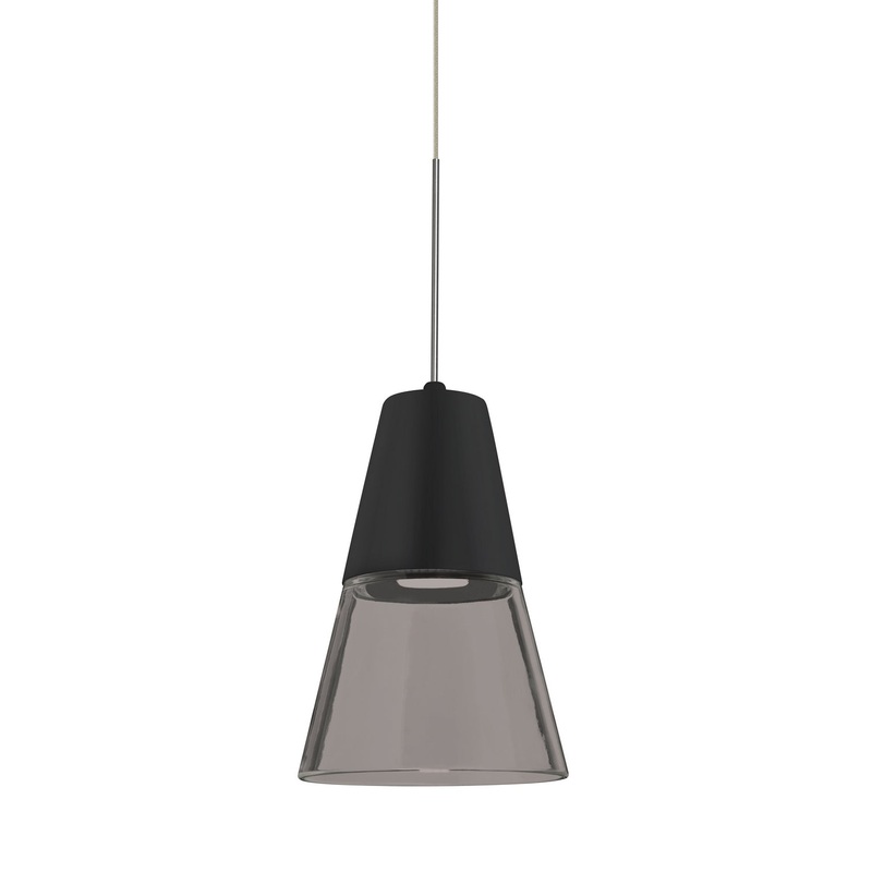 One Light Pendant from the Timo 6 Collection in Satin Nickel Finish by Besa