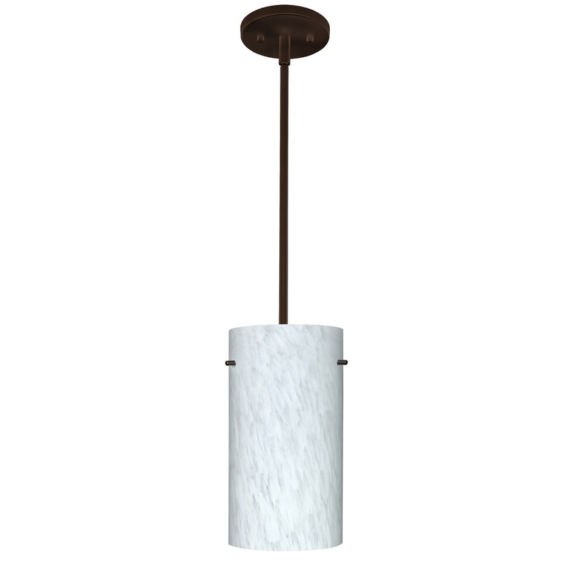 One Light Pendant from the Tondo Collection in Bronze Finish by Besa