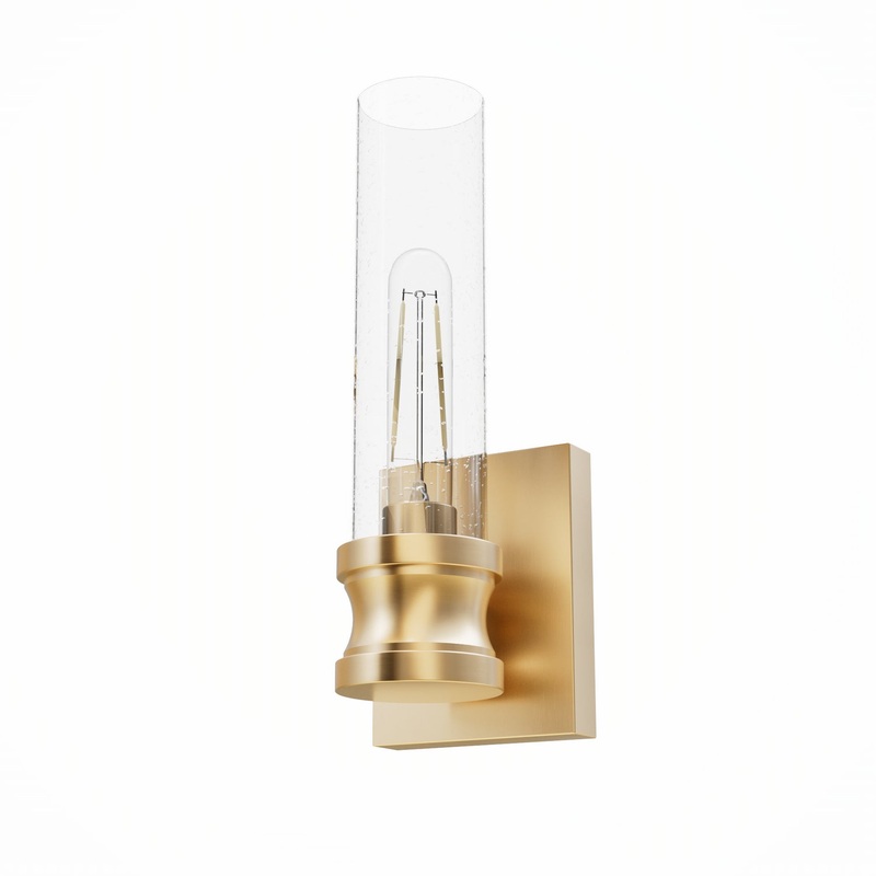 One Light Wall Sconce from the Lenlock Collection in Alturas Gold Finish by Hunter