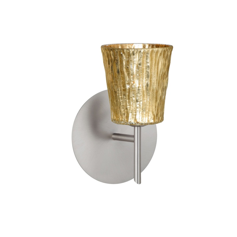 One Light Wall Sconce from the Nico Collection in Satin Nickel Finish by Besa