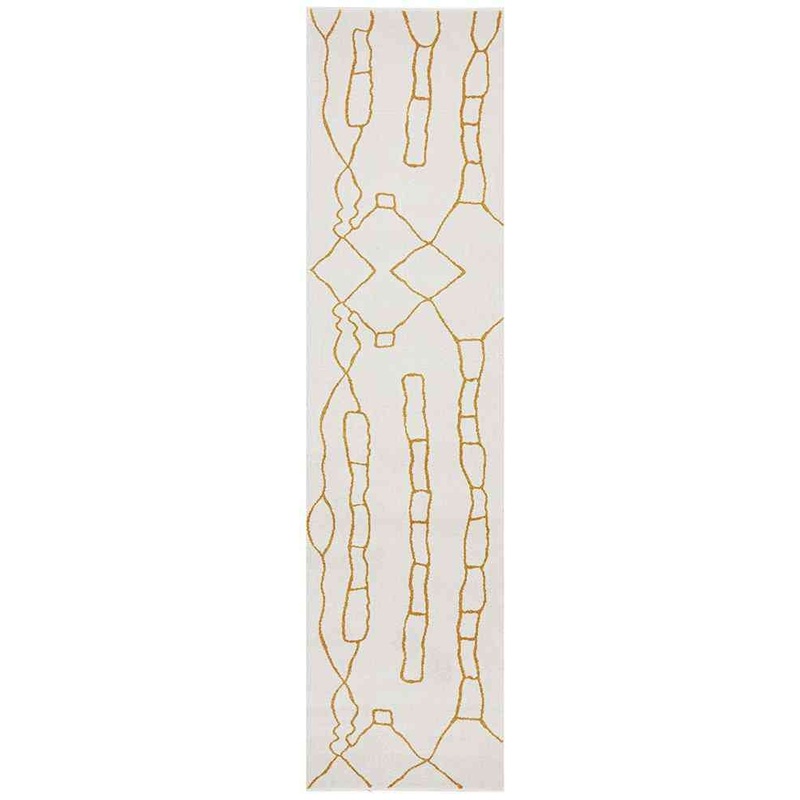 Paradise Runner Amy Gold by Rug Culture – 500X80CM – RUNNER