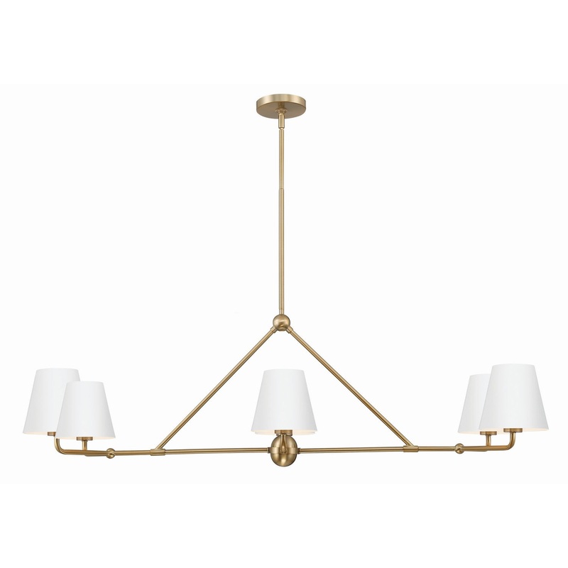 Six Light Chandelier from the Xavier Collection in Vibrant Gold / White Finish by Crystorama