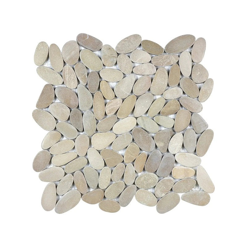 Zen Driftwood Tan Flat Matte Pebble Mosaics. 1 Sheet = Sq. Ft. (76-463)