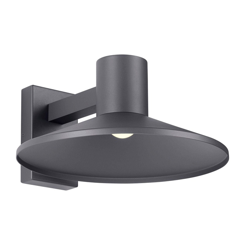 Ash 16 Outdoor Wall Charcoal with Dome Lens 3000K / 18W (High Output) None