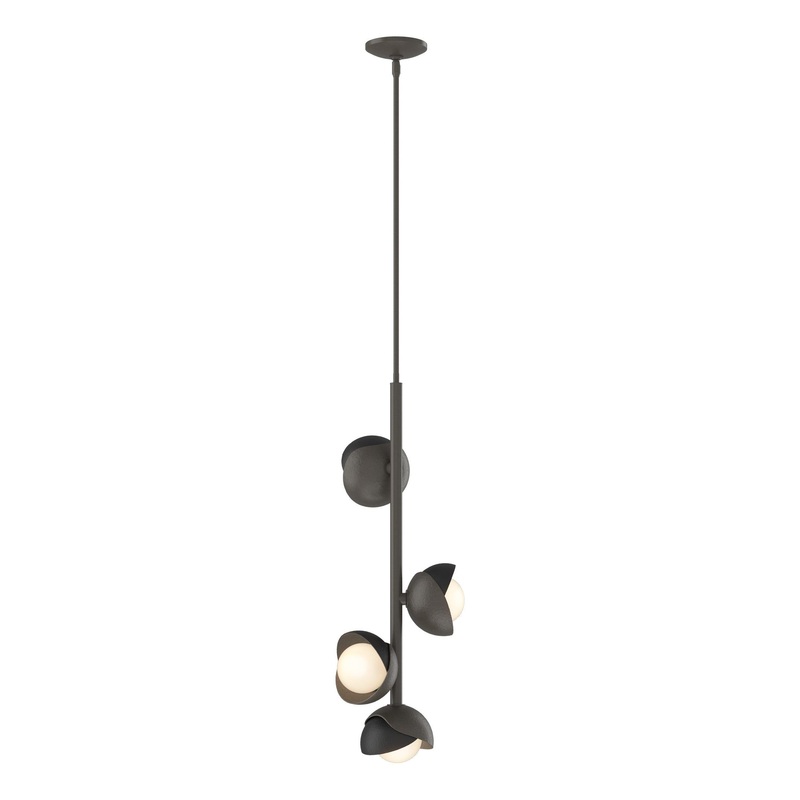 Brooklyn 4-Light Double Shade Vertical Pendant Dark Smoke Black