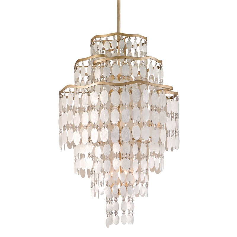 Corbett Lighting 109-712-CPL Dolce 12 Light Chandelier Champagne Leaf