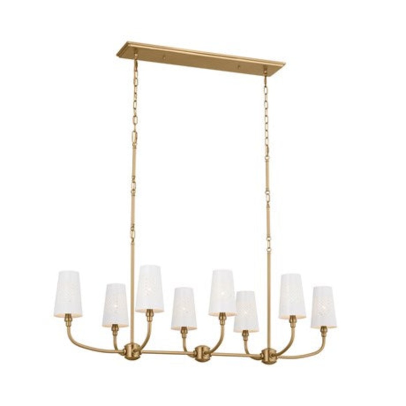 Eight Light Linear Chandelier from the Adeena Collection in Brushed Natural Brass Finish by Kichler