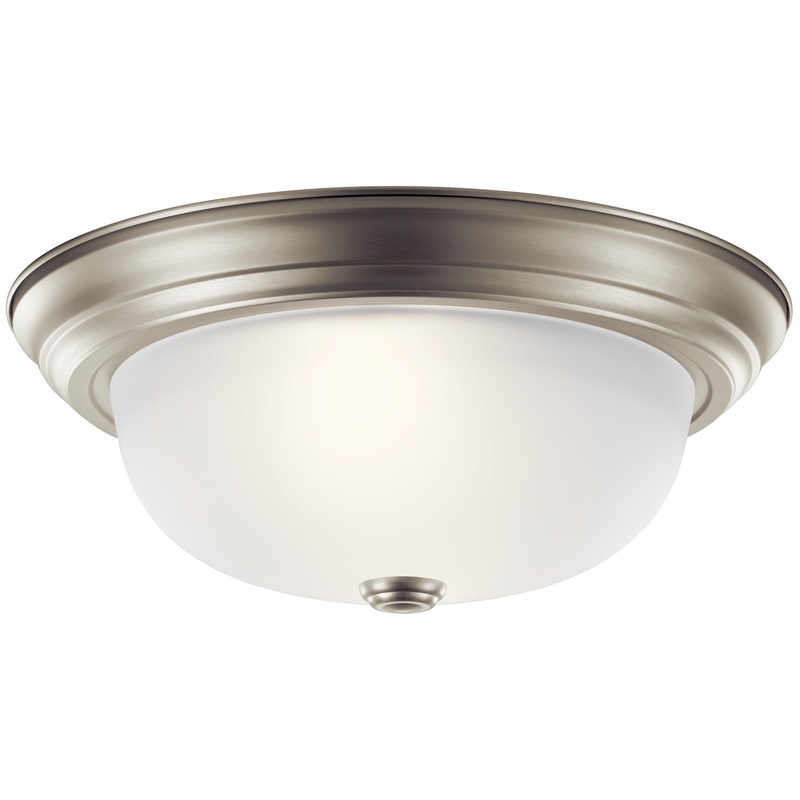 Kichler 8112NI Two Light Flush Mount, Brushed Nickel