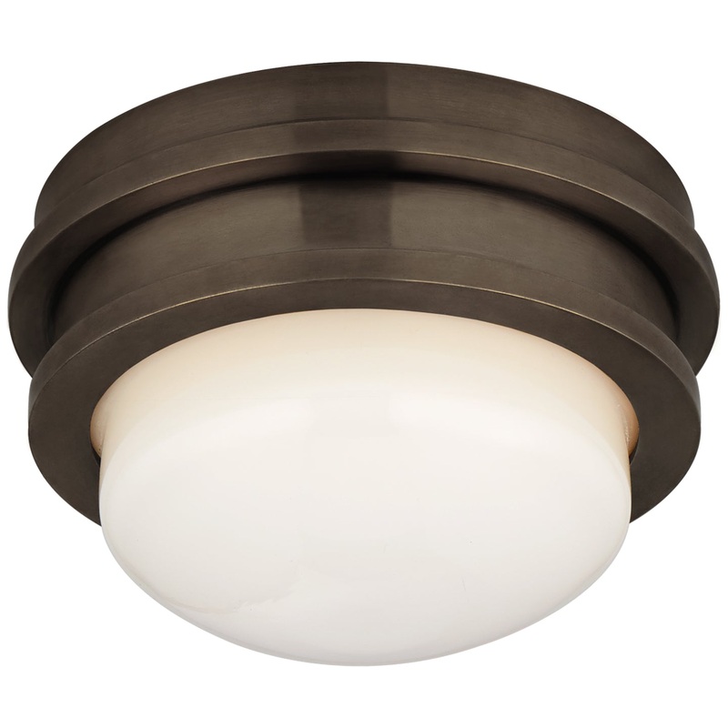 LED Flush Mount from the Launceton Collection in Bronze Finish by Visual Comfort Signature