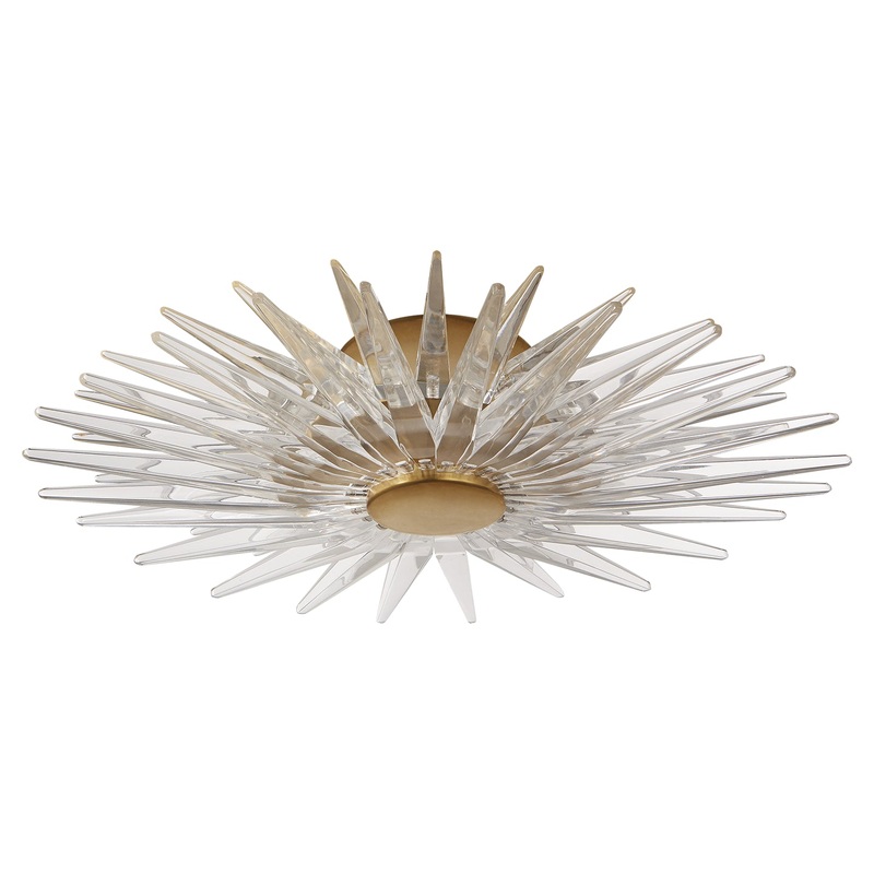 LED Flush Mount from the Quincy Collection in Antique-Burnished Brass Finish by Visual Comfort Signature