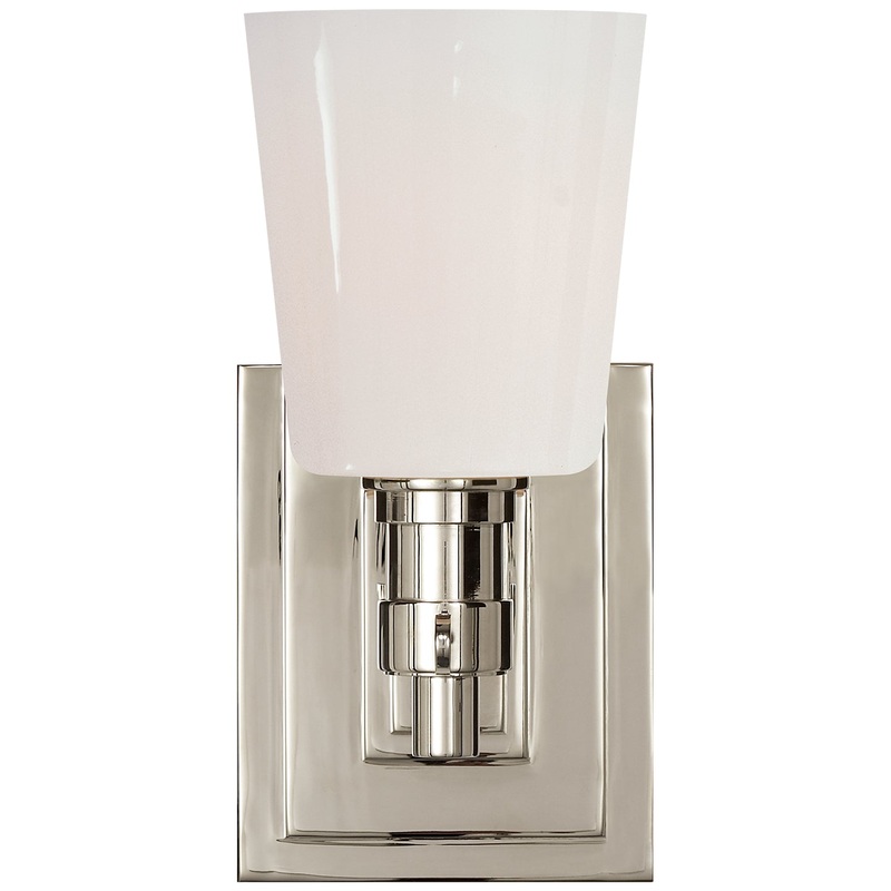 One Light Bath Sconce from the Bryant Bath Collection in Polished Nickel Finish by Visual Comfort Signature